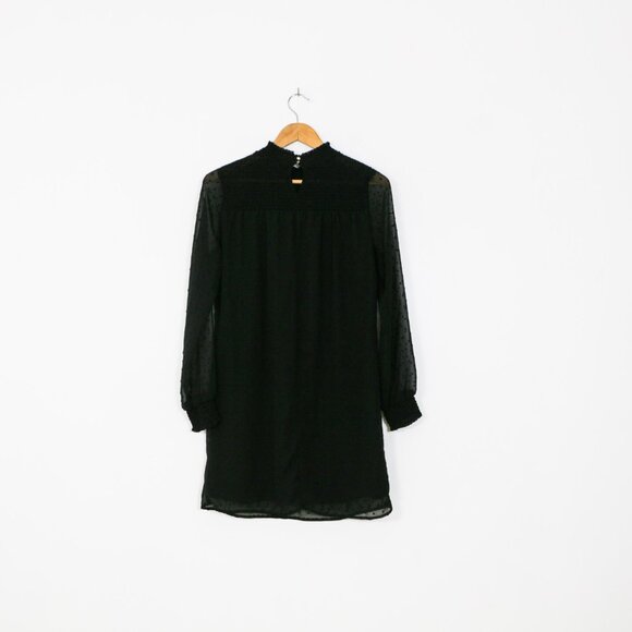 *Devoted Black Long Sheer Sleeve Mini Dress Lace - Picture 8 of 8